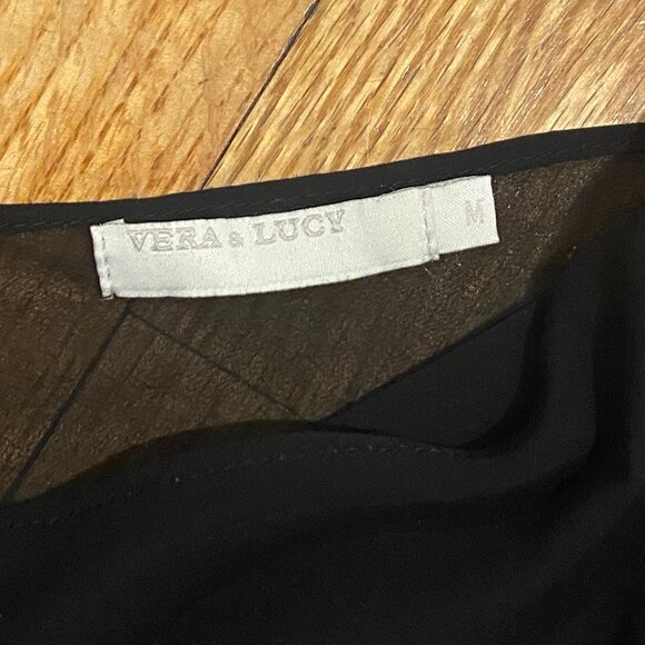 Vera & Lucy Women's Black Crop Top Size Medium - Picture 2 of 4